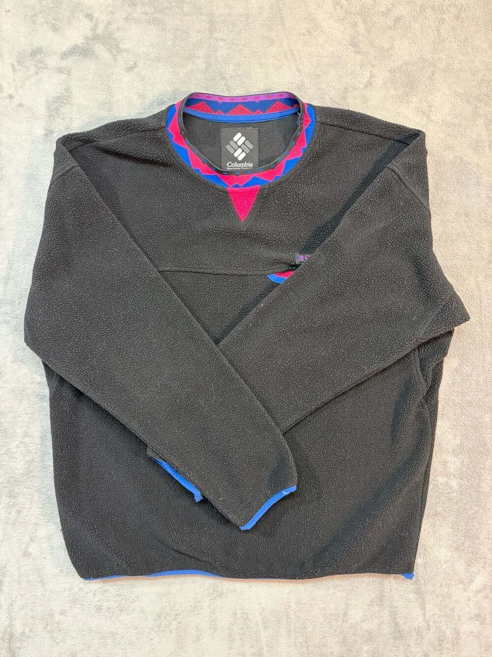 Vintage Columbia Wapitoo Fleece Crew Neck Black Sweatshirt Size Large gorpcore